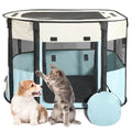 Portable Cat Playpen, Foldable Pet Tent with Carry Bag, 32 x 24 x 22 in | 360° Mesh Ventilation, 600D Oxford Fabric, Top Zip Access, 4 Tent Pegs, Indoor Outdoor Use - style: 32 x 24 x 22 inch