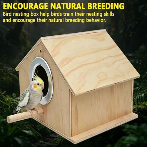 kathson Cockatiel Nesting Box,Bird Nest House,Parakeet Breeding Mating Hut,Parakeet Nesting Box for Budgie,Lovebirds,Conure,Canary,Finch and Small Medium Birds,XL - size: XL