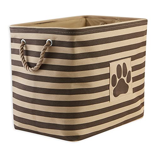 Bone Dry Pet Storage Collection Striped Paw Patch Bin, Large Rectangle, Brown - color: Brown, size: Large Rectangle