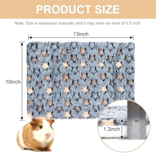 RAINFLOW 2 Pack Guinea Pig Beds - Small Animal Soft Fleece Mats,Pink & Blue | Guinea Pig Bed, Foldable Pet Mat & Plush Pad for Rabbit, Hamster, Squirrel, Hedgehog, Chinchilla, Ferret, Indoor Cage Use