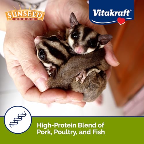 Sunseed Vita Prima Sugar Glider Food 28 Oz – High-Energy Protein and Flax Seeds – with Fruit Juices Real Fruit and Vitamin Mineral Fortification – Uniform Pellets for Daily Feeding