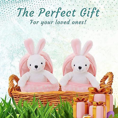 Easter Stuffed Animal - 6 inch - Surprise Zip up Egg Hideaway Springtime Inspired Plush Toy Gift for Kids, Boys and Girls - Easter Mother's Day Birthday (New Bunny-Egg) - color: New Bunny-egg