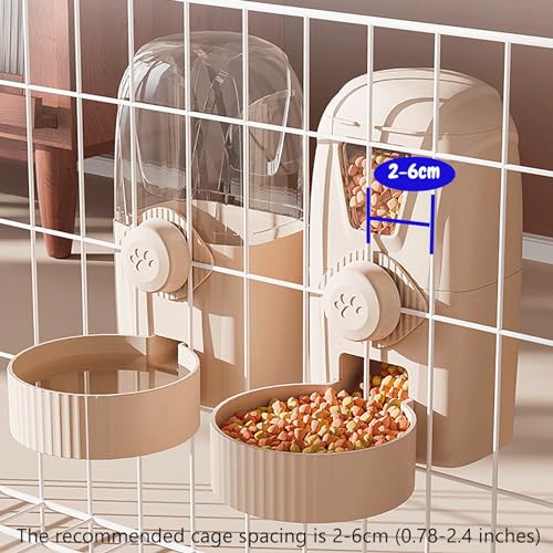 Hanging Cage Automatic Pet Food Water Dispenser 34oz, Large Capacity Feeder Gravity Refill Food and Siphon Suction Water Set for Dog Cat Rabbit Chinchilla and Ferret (Food and Water Dispenser) - color: Food and Water Dispenser