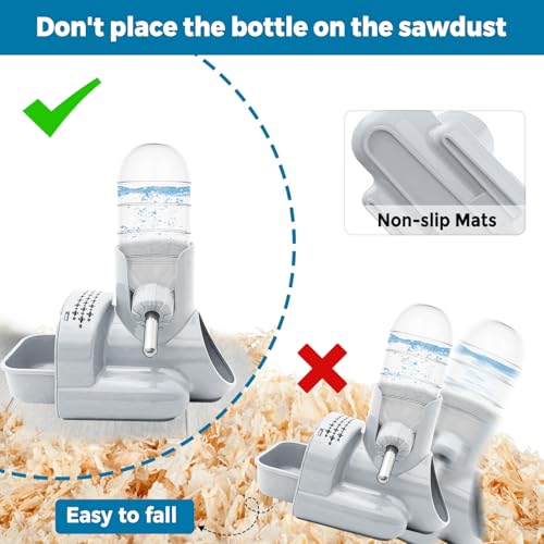 VANNON 3-in-1 Hamster Water Bottle with Food Bowl & Hideout Base, Grey | 3-in-1 feeding station combines water, food and hideout space to help keep hamster cages organized and easy to maintain. - color: Grey