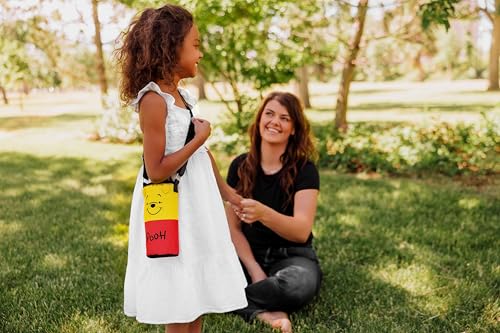 Picnic TIME Disney Shorts Bottle Cooler Tote, Insulated Water Bottle Holder with Adjustable Shoulder Strap for Travel Picnic Theme Parks, Fits 20 to 26 oz Bottles - color: Disney Winnie the Pooh - Red & Yellow