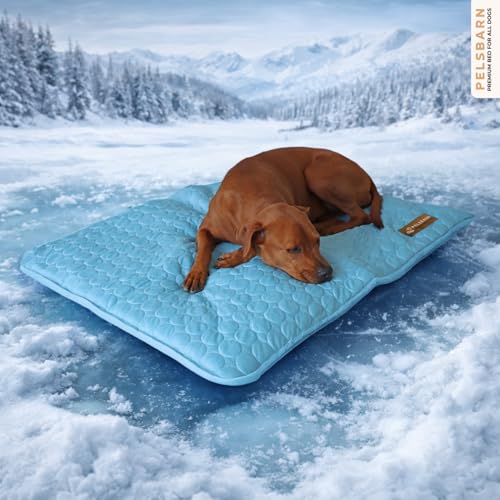 Dog Cooling Mat, Ice Silk Self-Cooling Pad, Light Blue, L - color: Light Blue, size: Large