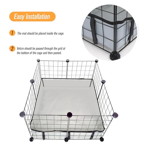 DZWLKJ Guinea Pig Cage Liner Tarp Bottom Waterproof and Washable Base Also for Rabbits, Bunny, Chinchesillas, Hedgehog, Ferrets and Other Small Animals.(24x24 inches) - size: C&C 2x2(24x24 inches)