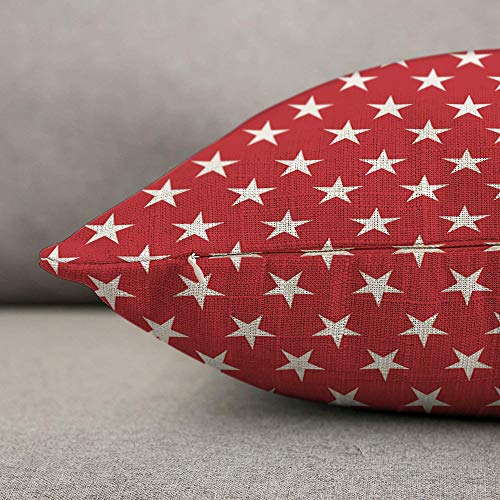 HOSNYE Stars Throw Pillow Cover USA Flag White Stars On A Red Background Linen Fabric for Couch Bed Sofa Car Waist Cushion Cover 12 x 20 inch Pillow Case - color: Throwpillowcoversa142, size: 20" x 12" (Pack of 1)