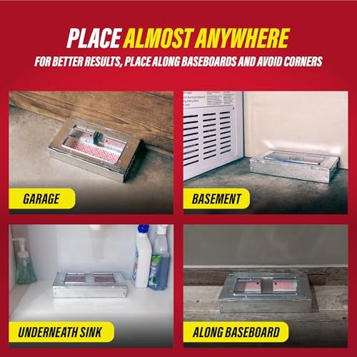 Catchmaster Multi-Catch Mouse Trap 6-Pack, Humane Mouse Traps Indoor for Home, Includes Replaceable Glue Board, Live Catch Pest Control for Garage & Shed - size: 6-Traps Metallic