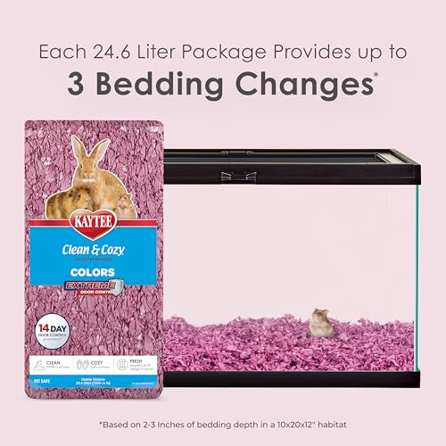 Kaytee Clean & Cozy Colors, Small Animal Bedding with Extreme Odor Control, Plum, 24.6 Liters - color: Plum, size: 24.6 Liter