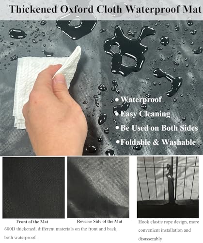 LANGXUN 12pcs DIY Small Animal Pet Playpen with Waterproof Mat, C&C Cage for Puppy Kitten, Rabbit Cage,Guinea PigsGuinea Pig Cages | Indoor & Outdoor Portable Metal Wire Yard Fence, Metal Pet Panels - style: 12 Metal Panels + Mat (11.8'' x 15")