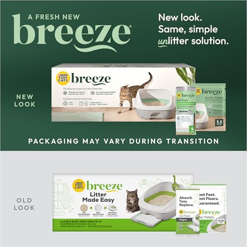 Purina Tidy Cats Breeze, Litter Box System Kit with Pellets & Pads - color: Green, size: 7.8 Pound (Pack of 1)
