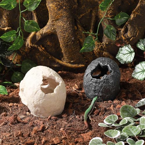 Resin Reptile Hideout for Tank Realistic Skull Decor for Terrarium Black Decorative Skeleton Head Hides and Caves for Fish Ball Python Axolotl Tarantula - color: Black