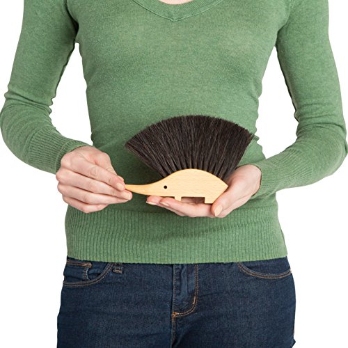 REDECKER Hedgehog Table Brush, Natural Horsehair Bristles, 4-1/2 x 5-1/2 inches, Versatile Hand Brush in a Decorative Shape - Horse Hair Brush for Table - Hedgehog Duster - Made in Germany