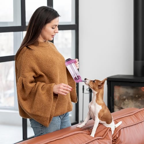 Dog Crate Water Bottle Dispenser - No Drip Dog Kennel Water Dispenser & Cage Bottle - Easy-to-Use Water Bottle for Cat Crate - Perfect for Keeping Your Pet Hydrated (Grey)-350ML