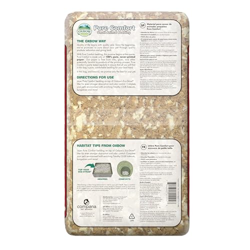 Oxbow Small Animal Bedding, Hamster, Guinea Pig, Rabbit, Blend, USA, 36 L | Pure Comfort, Hamster Bedding, Guinea Pig Bedding, Low Dust, Virgin Paper, Litter Box, Bunny, Rats, Gerbils, Chinchillas - color: Blend, size: 36 Liter