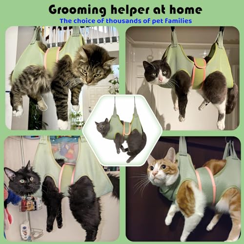 Cat Grooming Hammock for Nail Trimming, Cat Nail Clipper Hammock Harness | Helps Keep Cats Secure with Wrap-Style Restraint and Immobilizer Support for Easier Nail Trimming - size: S（for cats 12-25lbs）