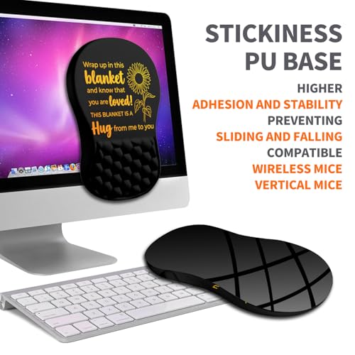 Ergonomic Joint Wrist Support Mouse Pad with Memory Foam Cushion Massage Bump, Carpal Tunnel Pain Relief Mousepad Slope Design for Wrist Rest, 11.8x7.9 in, Hug You and Me - color: Hug You and Me
