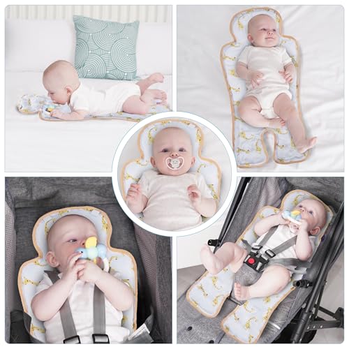 Gel Car Seat Cooler Pad,1 Pack Double Sides-Universal Baby Stroller Ice Cushion Cooler Mat,Summer Cooling Seat Liner,Multifunctional Suitable for Baby Dining Chair,Child Safety Seat (Giraffe+Lion) - color: Giraffe+Lion