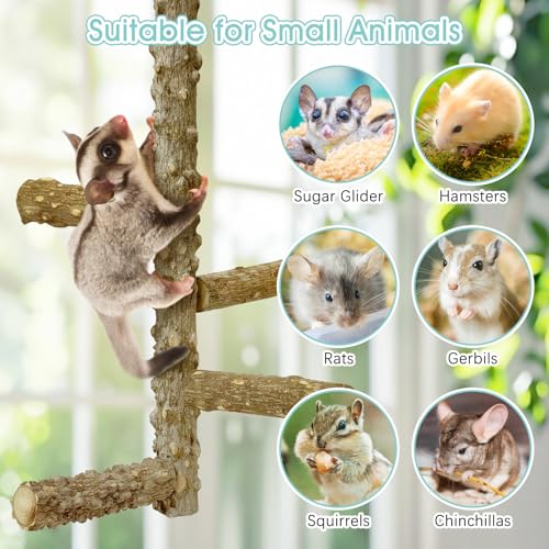 BNOSDM Sugar Glider Toy Natural Prickly Ash Wood Perch Stand Squirrel Hanging Wooden Climbing Pole Hamster Paw Grinding Perch Small Animal Cage Accessories for Chinchillas Rats Gerbil - color: Prickly Ash Wood - Climbing Perch