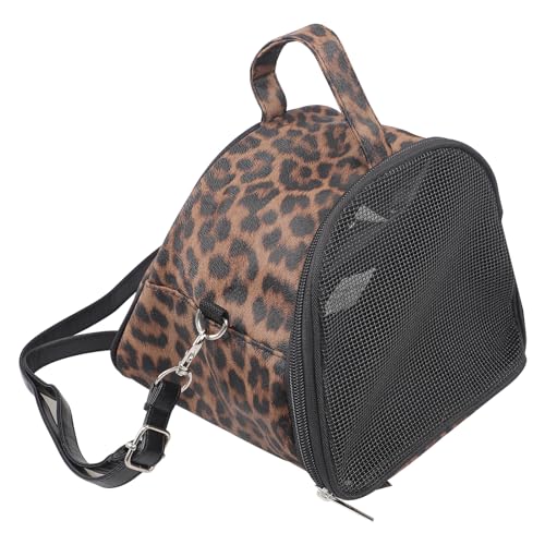 IPENNY Leopard Print Pet Carrier for Small Animals, Portable & Breathable Travel Handbag for Hamster, Sugar Glider, Hedgehog (7.3" L x 6.3" H x 3.1" W)