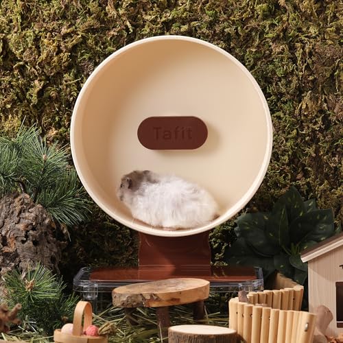 Quiet Hamster Wheel 10.2 Inch Dual-Bearings Silent Small Animals Running Exercise Wheel Height Adjustable for Syrian Hamsters, Gerbils, Rats, or Other Small Pets, Mousse White - color: Mousse White, size: 10.2inch
