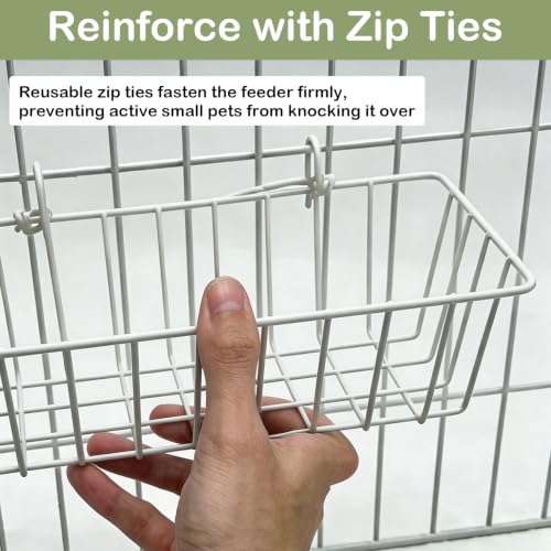 Rabbit Hay Feeder Rack, Metal Hanging Hay Dispenser (White, Large) | 2 Pack Small Animals Hay Feeder for Cage Metal Hanging Hay Holder for Rabbits Guinea Pigs Chinchillas Ferrets - color: White, size: Large