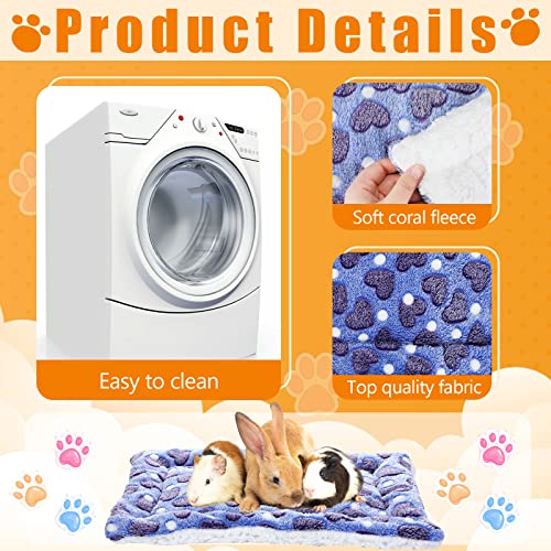 4-Piece Rabbit Bunny Bed - 13 x 19 Inch Guinea Pig Bed Mats - Plush Bunny Pad Mats for Small Animals, Dogs, Cats, Hamsters - Heart Pattern - size: 13 x 19 Inch