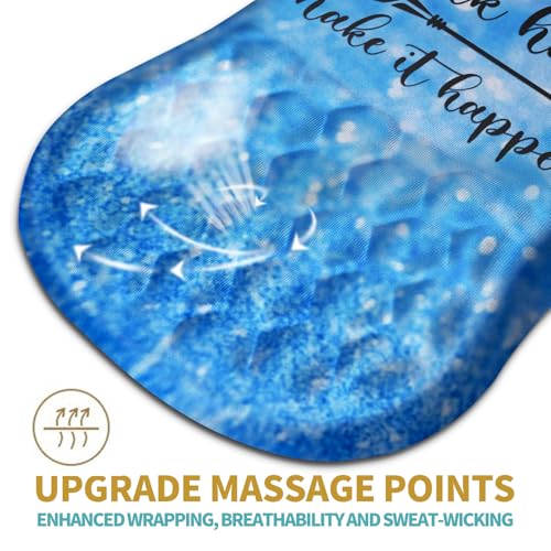 Hokafenle Ergonomic Mouse Pad Wrist Support with Massage Design, Wrist Rest Pain Relief Mousepad with Memory Foam&Non-Slip PU Base, Mouse Pads for Wireless Mouse & Desk (12x8 inch,Stay Positive) - color: HK034-Stay Positive