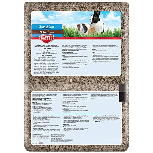 Kaytee Clean & Cozy Natural Paper Bedding, 100 Liter | Keeps habitats fresh. Small animal bedding for rabbits, guinea pigs, hamsters. Hamster bedding odor control, 99% dust-free - size: 100 Liter