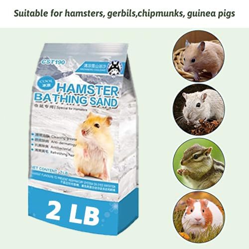 Hamiledyi Hamster Bathing Sand 4 LB Gerbil Powder Grooming Sand for Tiny Friends Farm Chinchilla Dust Bath Potty Litter Sand