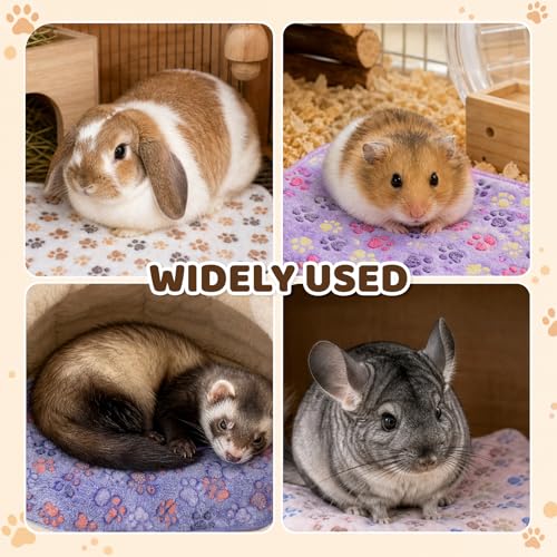 8 Pcs Guinea Pig Bedding Dog Blankets Small Reusable Animal Cage Liners Soft Washable Warm Crate Bed Pet Pad Sleep Mat for Dog Rabbit Ferret Hamster(24 x 16 Inch)