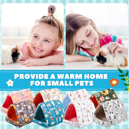 Cinnvoice 8 Pcs Guinea Pig Hideout, Guinea Pig Bed Washable Small Animal Cage Accessories for Bunny Hedgehog Mouse Chinchillas Hamsters Ferrets Rats(9.8 in) - size: 9.8 in