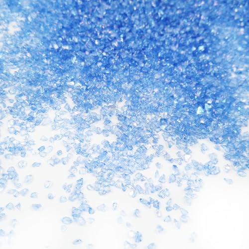 Crushed Glass Glitter, Broken Stones Shattered Glass Chips for Resin Art Crafts, Epoxy Resin Supplies, Geod Painting, DIY Art Projects, Jewelry Making, 2-4mm, 200g/7oz(Dark Blue) - color: Dark Blue