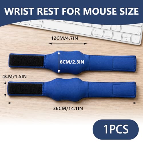 2 Pack Adjustable Wearable Mouse Wrist Rest with Soft Beads,Wrist Pad for Keyboard,Carpal Tunnel Pain Relief,Computer Gaming Office Typing,Computer Accessories for Desk