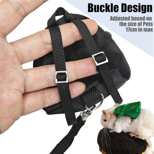 Portable Small Animal Backpack Travel Breathable Pet Carrier Bag Cages for Guinea Pig, Rabbit, Bearded Dragon, Squirrel, Tortoise, Bird, Lizard, Sugar Glider - color: BLK+BLK