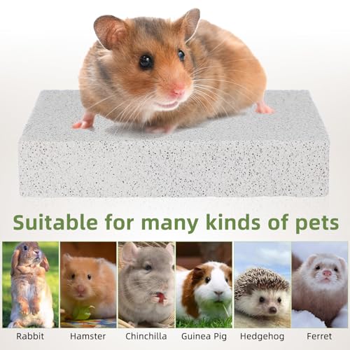 Balacoo Rabbit Scratch Foot Pads, Natural Small Animal Volcanic Stone Teeth Grinding Scratching Pad Chew Toy for Hamster, Guinea Pig, Gerbil, Chinchilla, Hedgehog