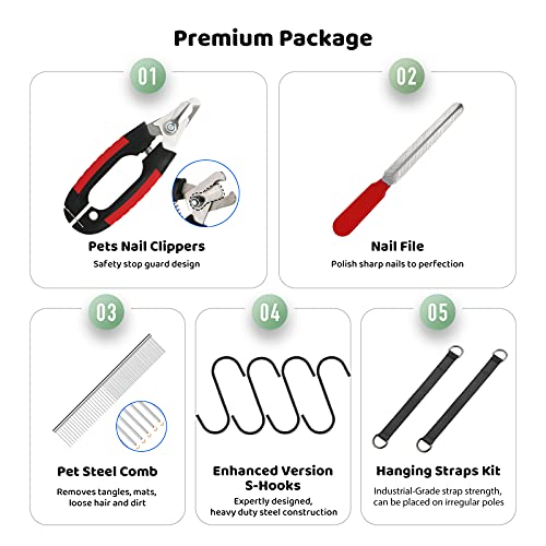 Guzekier Pet Dog Grooming Hammock Harness for Cats & Dogs, Dog Sling for Grooming, Dog Hammock Restraint Bag with Nail Clippers/Trimmer, Nail File, Pet Comb,Ear/Eye Care - size: L（Weight：45-80LB）