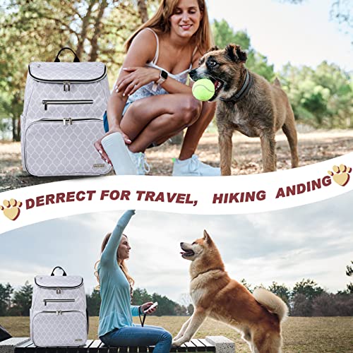 BAGLHER Dog Travel Bag Backpack, Airline Approved Pet Supplies Backpack, Dog Travel Bag with 2 Silicone Collapsible Bowls and 2 Food Baskets DLWhite - color: DLWhite