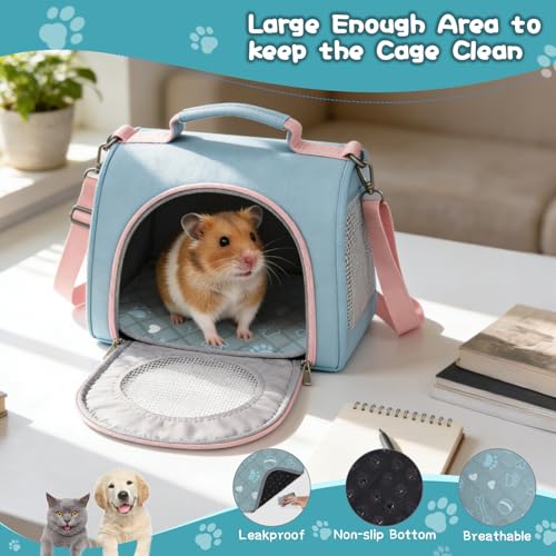 6 Packs Washable Guinea Pig Cage Liners with with Paw Print, Waterproof Guinea Pig Pee Pads Reusable Absorbent Bedding Anti Slip Mats for Small Animals Bunny Rabbit Hamster (Blue, 12 x 12in) - size: 12 x 12in / 6 Packs