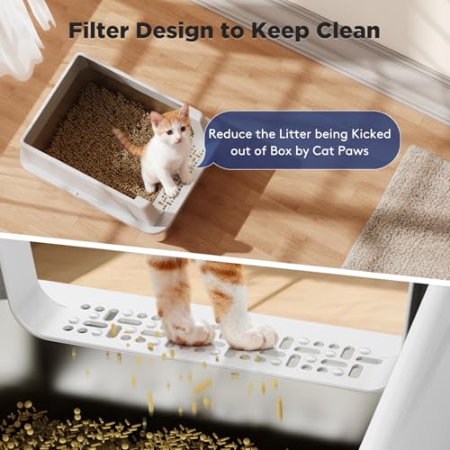 FURTIME 2 Pack Stainless Steel Cat Litter Box with Lid, Metal Kitty Litter Box for Small Cats, Kitten Litter Boxs with Non-Sticky, Anti-Leakage, Easy to Clean, 17"x13"x8.4" (Small) - color: Silver