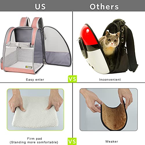 Texsens Innovative Traveler Bubble Backpack Pet Carriers for Cats and Dogs - color: Mesh Pink