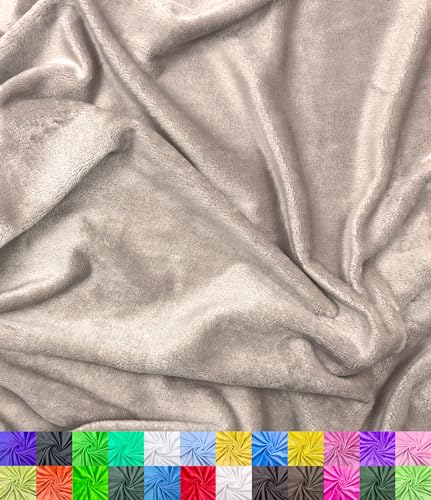 Barcelonetta | Minky Fabric | Plush, Super Soft, Cuddle | Solid Minky | by The Yard | 60" Wide | Baby Blanket, Change Station Cover, Pillow, Scarf, Beanie (Khaki, 1 Yard) - color: Khaki, size: 1 Yard