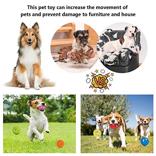 Dog Toy Squeaky Dog Toys Funny Face Chewing Latex Rubber Soft Fetch Play Interactive Dog Balls for Puppy Small Medium Pet Dog (6PCS) - color: Different Face