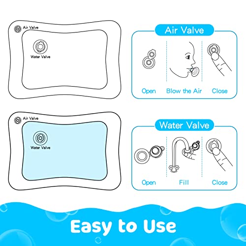 Yeeeasy Tummy Time Water Mat丨Inflatable Tummy Time Water Play Mat for Babies, Infants and Toddlers 3 to 24 Months Promote Development Toys Baby Toys essentials and Gifts - color: Blue