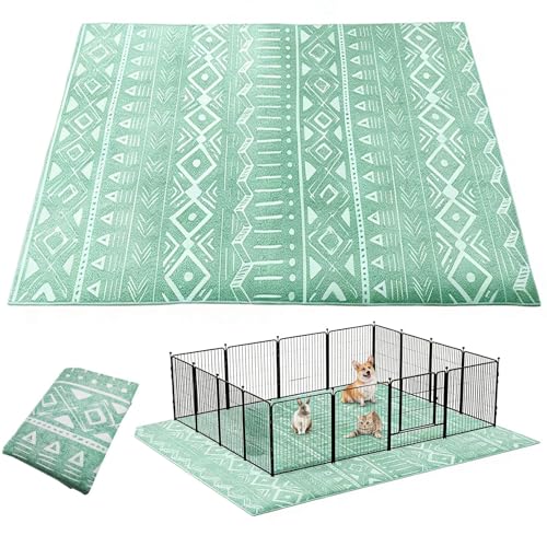 BNOSDM Washable Rabbit Cage Liner Waterproof Bunny Floor Mat for Cage, Playpen & Hutch, Anti Slip Pet Rug for Rabbits,Guinea Pigs, Small Animals - Reusable Pee Pad 91"X 63" - size: 91" X 63"