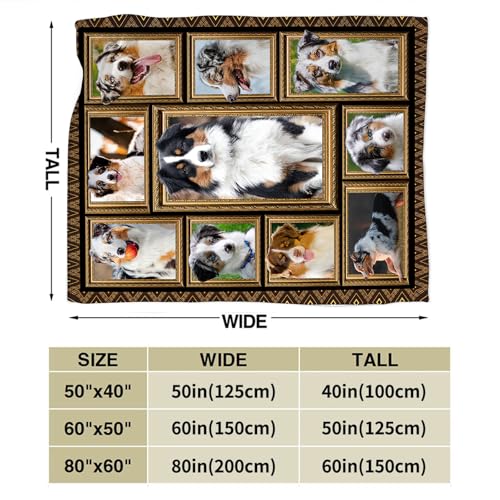 Australian Shepherd Blanket, Dog Throw Blankets, Animal Fuzzy Plush Blanket Ultra Soft for Dog Lover Gift Kids Teens Women Men Girls Boys Stuff Decor for Home Bedding Sofas Couch Camping 80"X60" - color: Australian Shepherd, size: 80"x60"