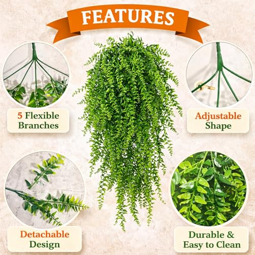 Grddaef Reptile Vines Plants for Terrarium, Flexible Vines Jungle Climbing Branch with Leaves Tank Decor for Snakes Bearded Dragons Geckos Hermit Crabs Lizards Chameleons