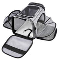 TSA Airline Approved Soft Sided Pet Carrier Top Loading 4 Side Expandable Large Travel Cats Carrier Collapsible with 3 Removable Washable Pads and 3 Pockets for Cats Kitten and Small Dogs