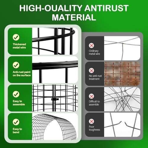 8 Pack Plant Protector from Animals, Wire Mesh Plant Cages for Garden – Sturdy Metal Plant Protectors to Keep Rabbits, Squirrels, and Animals Out – Ideal for Vegetables, Flowers, and Outdoor Plants - size: 8PACK-12*16inch